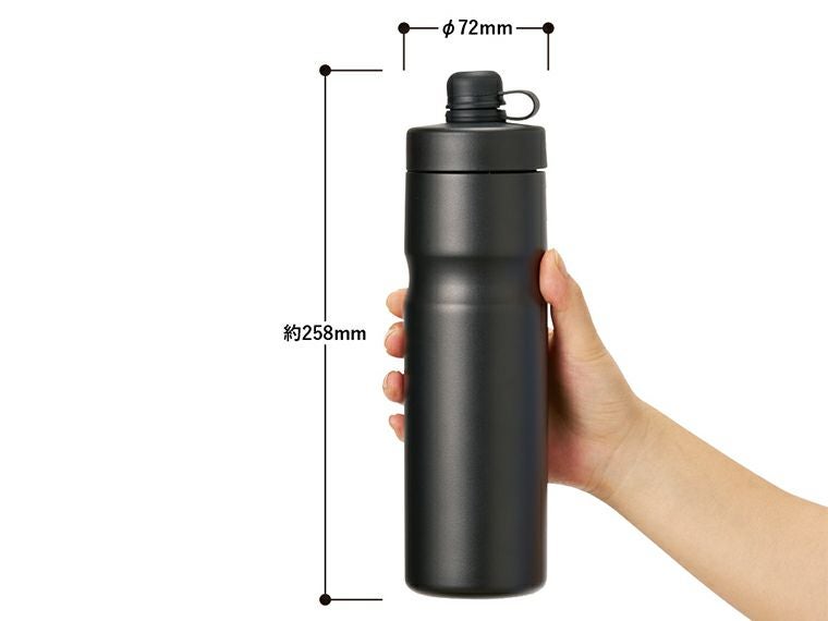 ステンレスサーモスポーツボトル600mlのサイズ