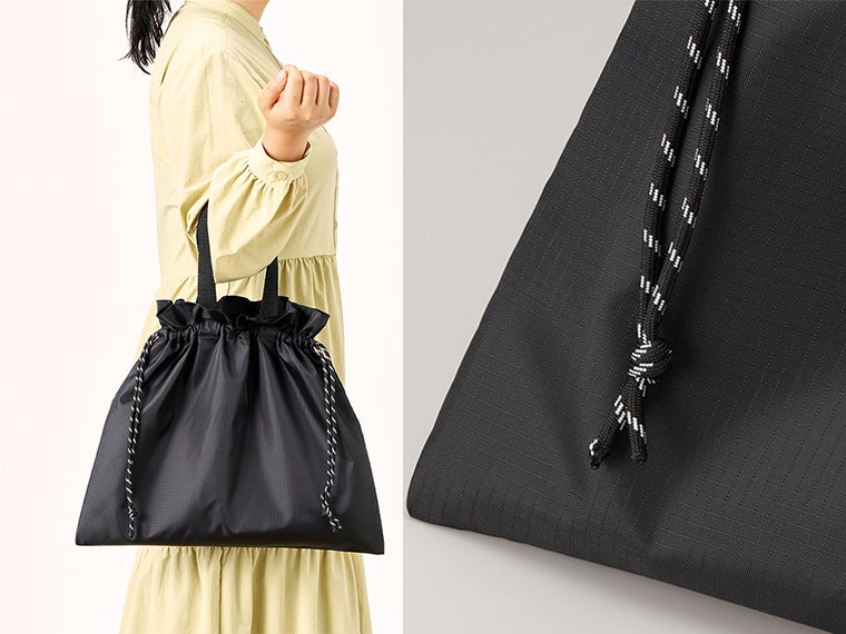 リップストップ巾着バッグの使用イメージ