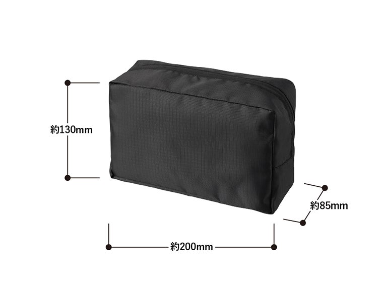 リップストップスクエアポーチ（L）のサイズ表記