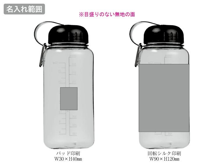 ラージエマージェンシーボトルの名入れ範囲