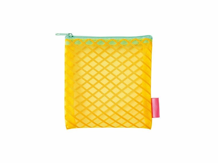 リアーク　カラーメッシュポーチの本体カラーイエロー