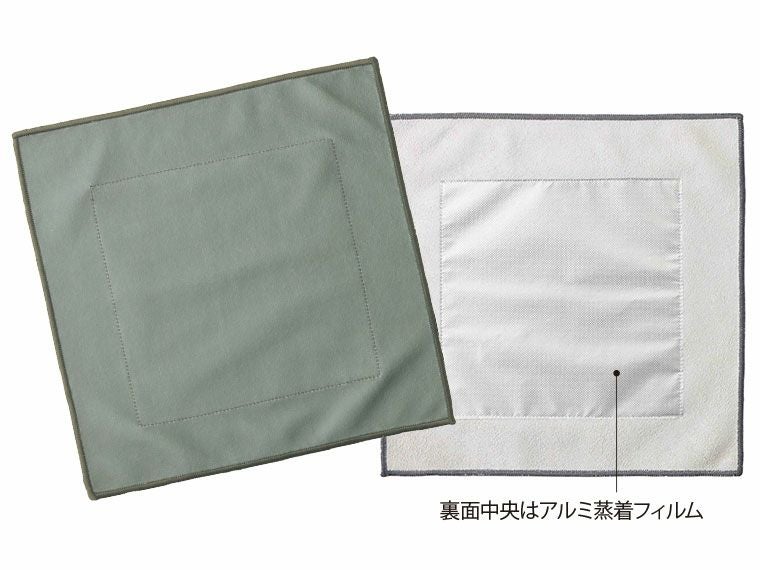 包むの簡単 保冷クロスの裏面にはアルミ蒸着フィルム加工が施されています