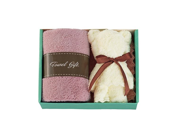 コフレア　ベアタオルセットはクマのように可愛くセットされてます