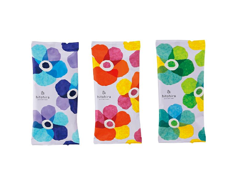 アロマが香るウェットタオル（FLOWER）のは3色アソートです