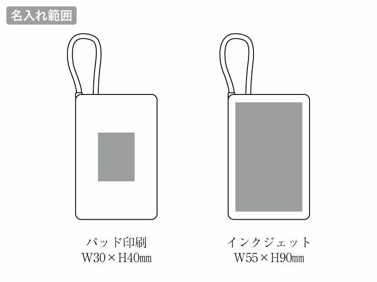 新世代 固体電池モバイルバッテリー5000の名入れ範囲