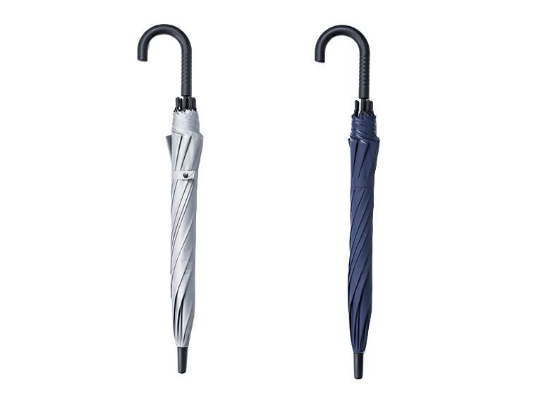 遮光ビニール晴雨兼用長傘はグレーとネイビー2色をアソートでお届け！