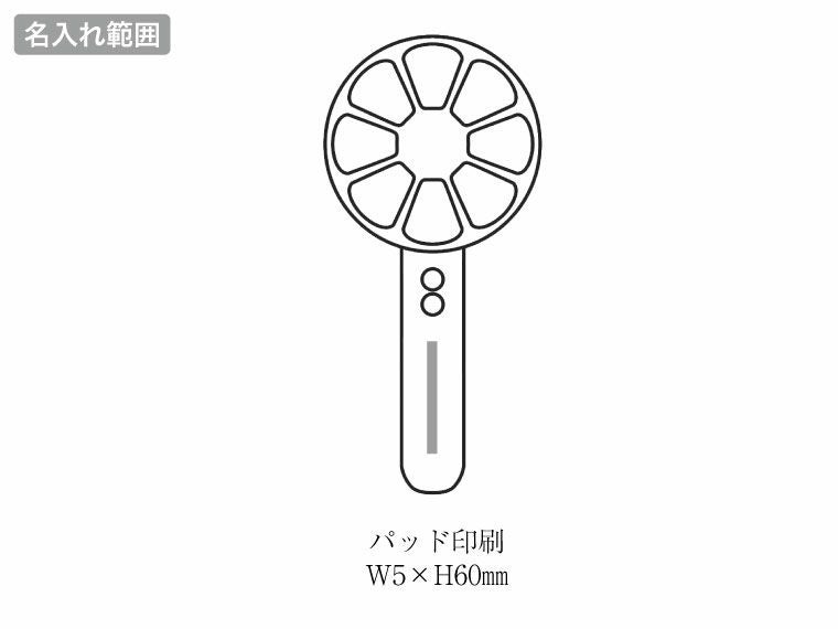 FN-01　2WAYハンディファンの名入れ範囲
