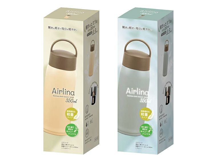 AI-03I エアリーナ ステンレス軽量キャリーボトル 350mlの化粧箱入り画像