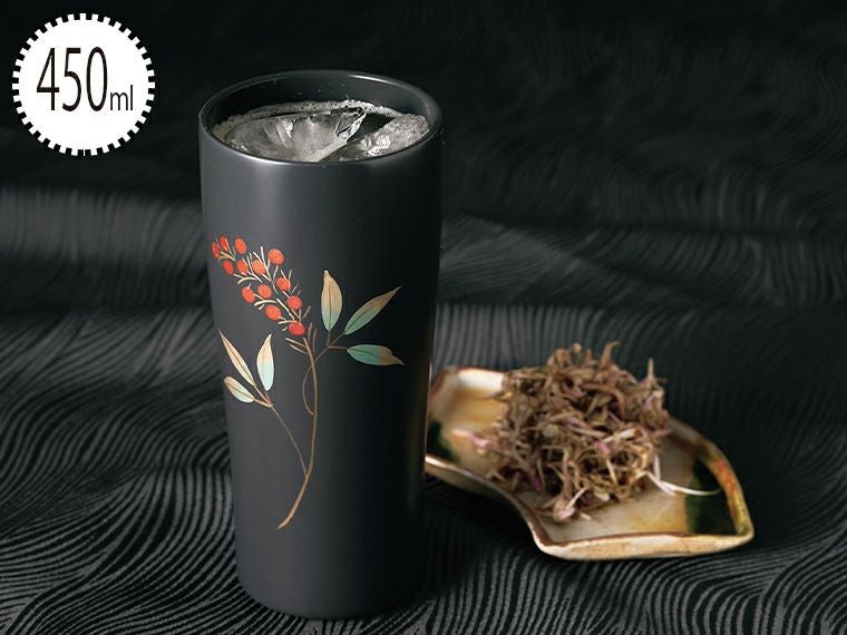 AZ-11 会津蒔絵 真空二重ステンレスタンブラー 450ml 南天