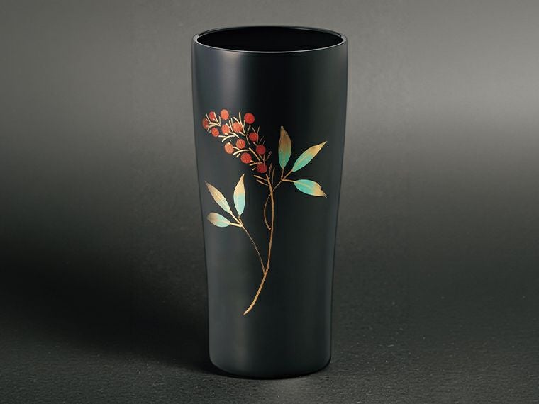 AZ-11 会津蒔絵 真空二重ステンレスタンブラー 450ml 南天の全体画像