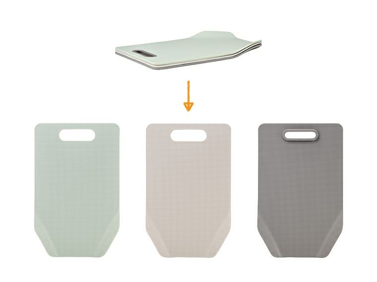 抗菌まな板使い分け3枚セットは3枚重ねて収納できます。