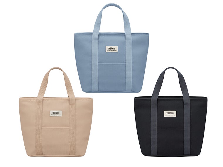 サーモス(THERMOS)RFF-0071保冷ランチバッグ7Lの本体カラーはブラック~ベージュ~アッシュブルーの3色展開です。