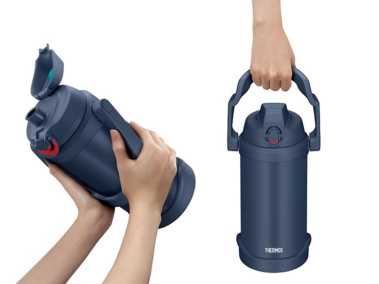 サーモス(THERMOS)FJQ-2001真空断熱スポーツジャグ 2Lは太いハンドルなのでしっかりと持って飲めます。