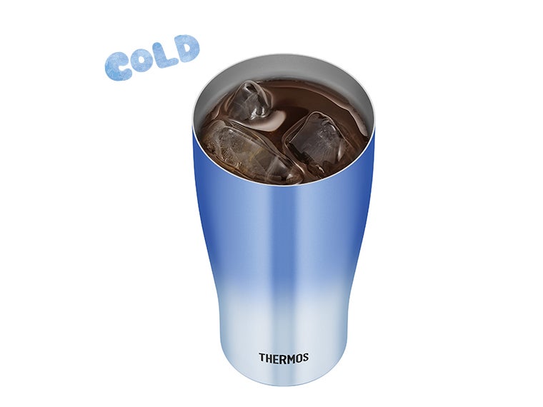 サーモス(THERMOS)JDY-601C真空断熱タンブラー 0.6Lは氷が入った冷たいドリンクでも結露しません。