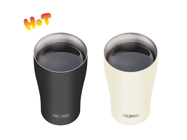 サーモス(THERMOS)JDY-341C真空断熱タンブラー 0.34Lはホットドリンクを入れても周りが熱くならず持ちやすいです。