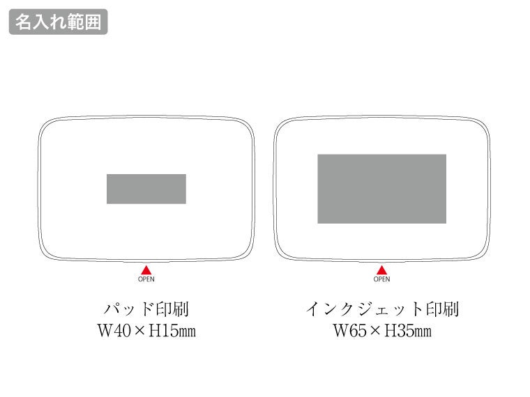 アルミカードストッカーの名入れ範囲