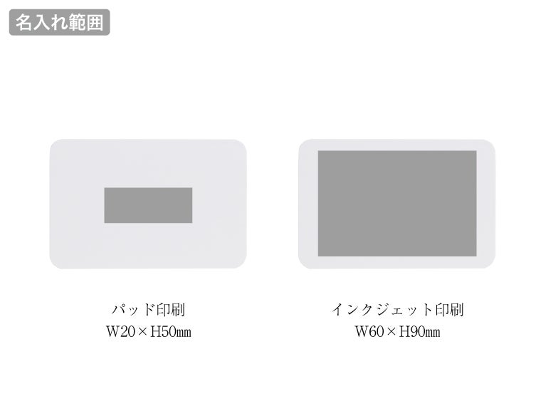カバー付小物入れの名入れ範囲