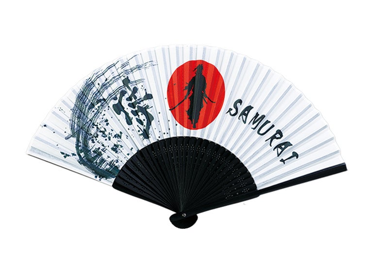 黒染中彫　JAPAN扇子のデザイン侍の画像