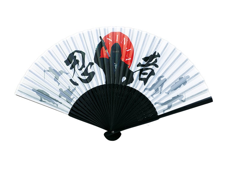 黒染中彫　JAPAN扇子のデザイン忍者の画像
