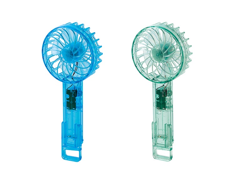 クリアハンディファンは2色をアソートでお届けいたします。