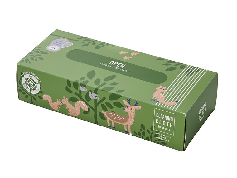 繰り返し使える　マルチクロス１０枚組の可愛いアニマルデザインのパッケージ画像