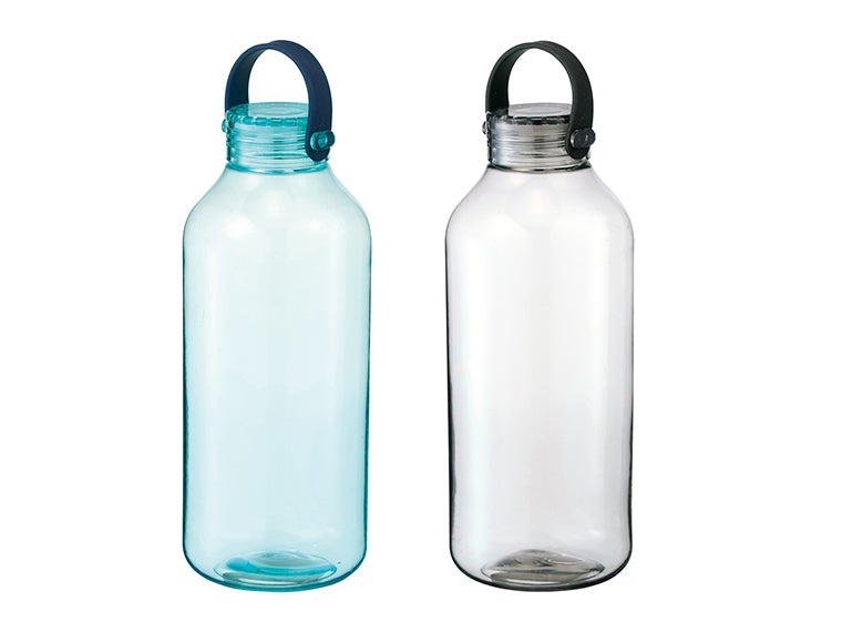 付きドリンクボトル１１００ｍｌの本体カラーはブルーとブラックの2色をアソートでお届けいたします。