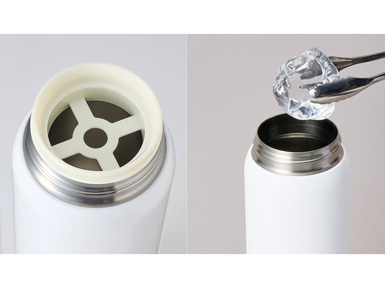 ハンドル付きスタイリッシュボトル７５０ｍｌはストッパー付きなので氷を入れても飲みやすいです。