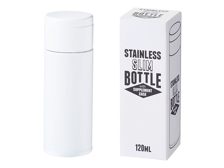 サプリメントケース付きスリムボトル１２０ｍｌの化粧箱画像