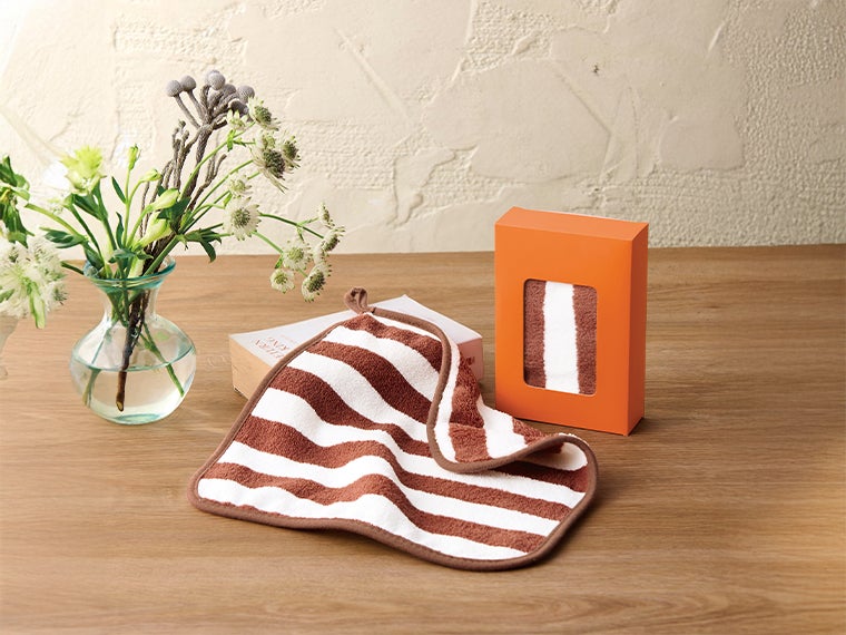 ふんわりストライプ　ウォッシュタオル