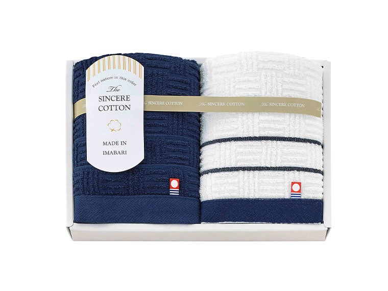 シンシアコットン／フェイスタオル2枚セットの化粧箱入り画像