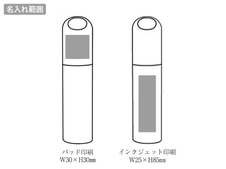 たっぷりカラーペン１２色セットの名入れ範囲
