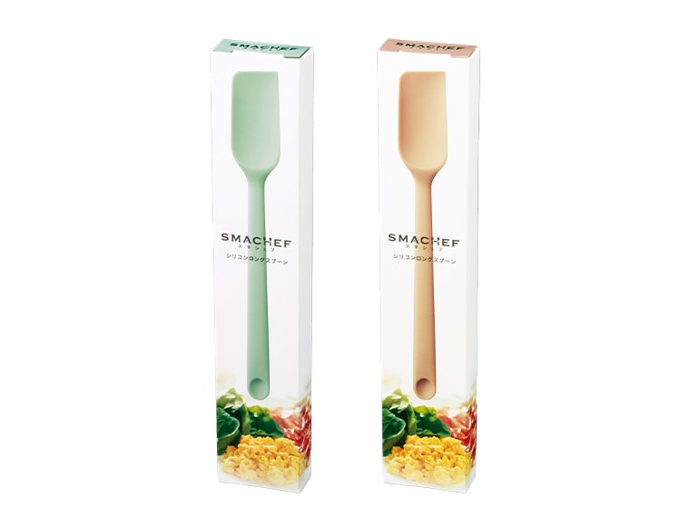 スマシェフ　シリコンロングスプーンは2色アソートでお届けいたします。