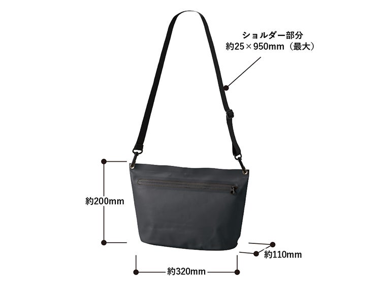 ターポリンショルダーバッグのサイズ表記