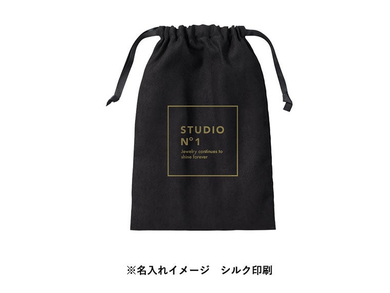 スウェード風巾着（M）の名入れイメージ