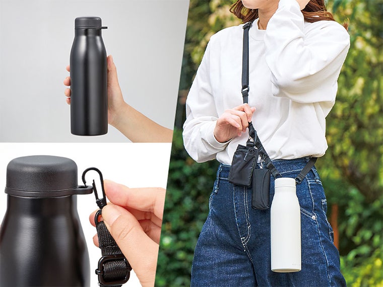 MOTTERUショルダーサーモステンレスボトルPLUSのショルダーは取り外し可能です。