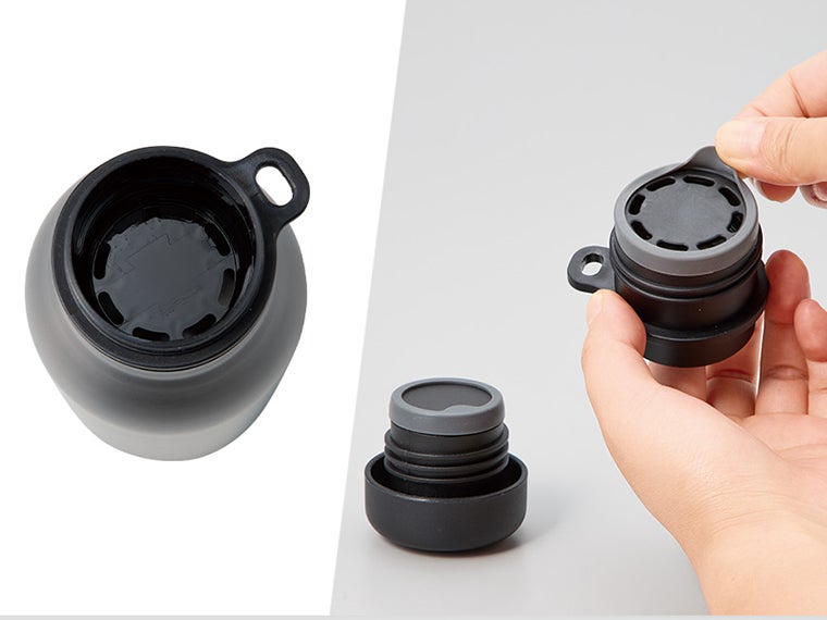 MOTTERUショルダーサーモステンレスボトルPLUSのフタのパッキンは取り外して丸洗いでき衛生的です。