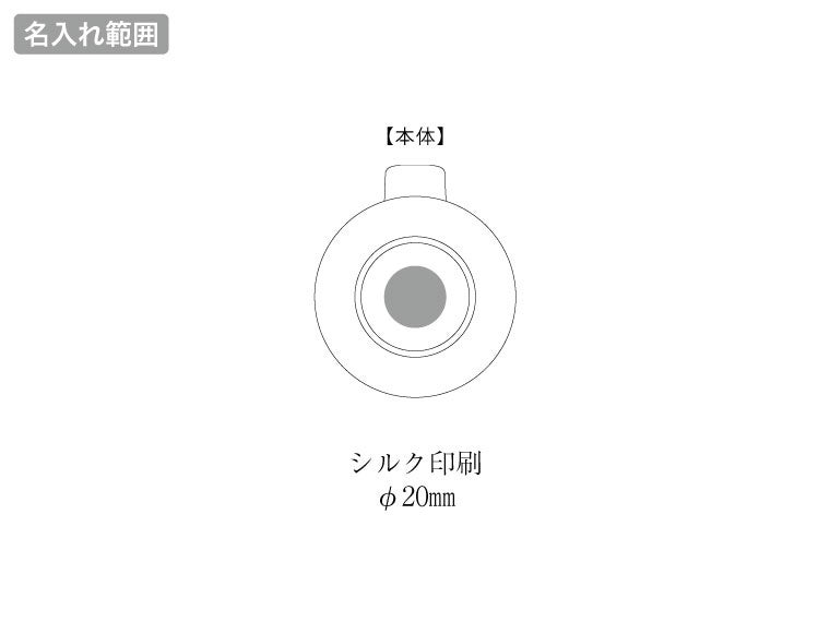 360度回転クリップファンの名入れ範囲