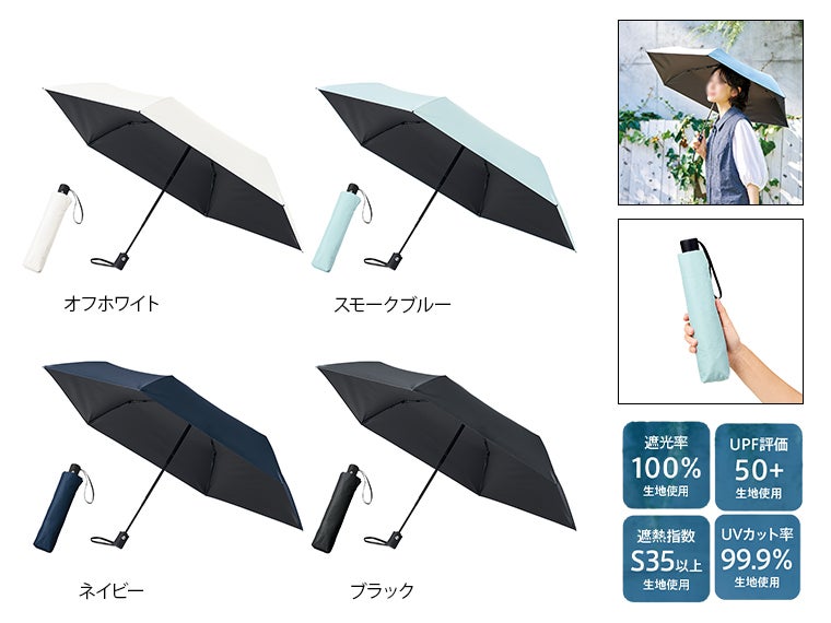 自動開閉遮熱遮光折りたたみ傘