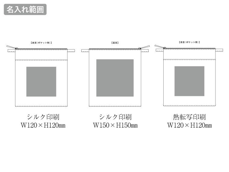 保冷ボトルホルダーサコッシュワイドの名入れ範囲
