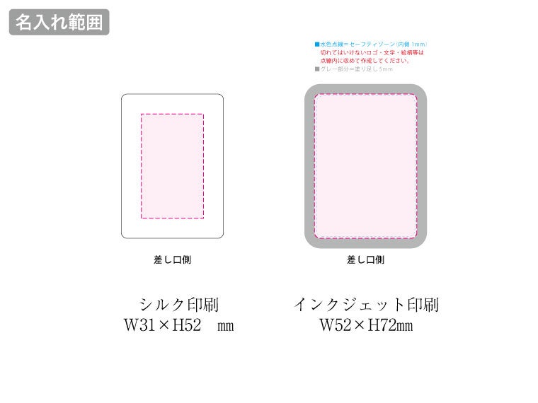 全面印刷できるモバイルチャージャー2500 スクエアの名入れ範囲