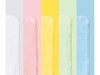 プリントしやすいコットンシャーリングミニタオルの本体カラーはイエロー、ピンク、ライトブルー、ライトグリーン、ホワイトの5色からお選びいただけます。