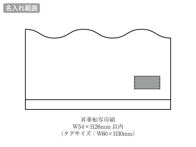 今治フェイスタオル34×80cmの名入れ範囲
