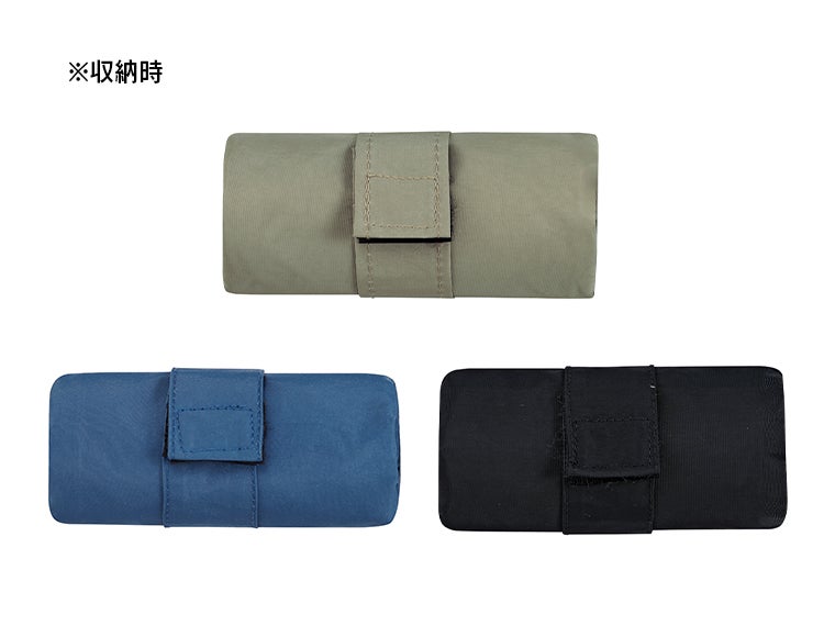 ポータブル刺繍マルシェバッグ（ポケット付き）は折りたたんでコンパクトにできます。