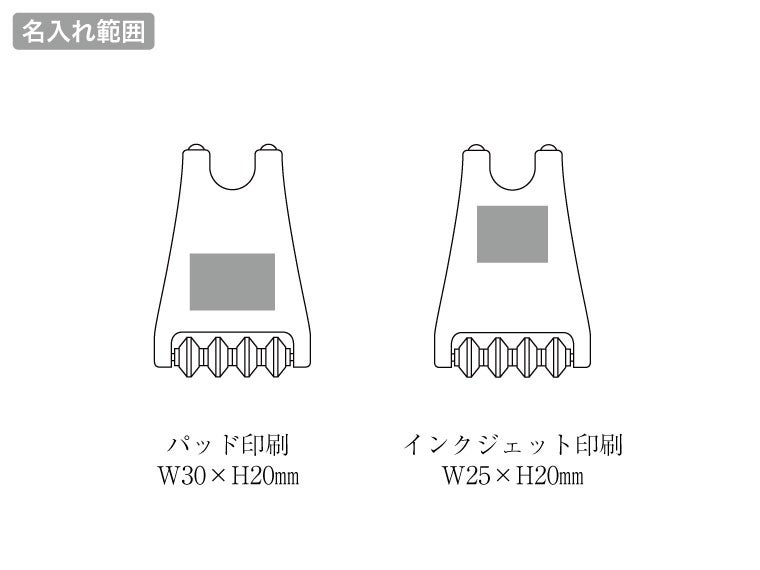 2WAYコロコロdeリラックスの名入れ範囲