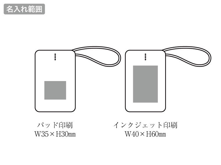 リン酸鉄急速充電モバイルバッテリー10000の名入れ範囲