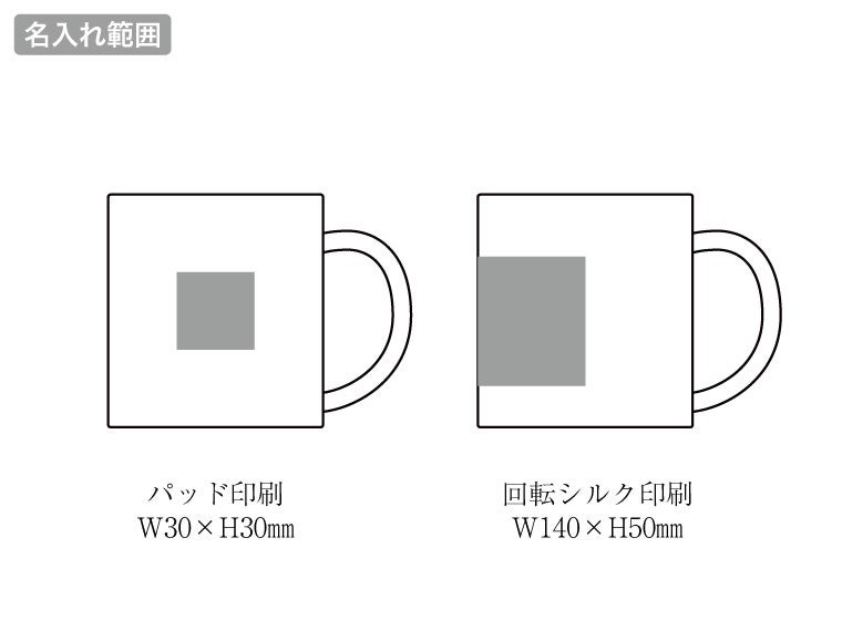 スタンダード真空ステンレスマグカップの名入れ範囲