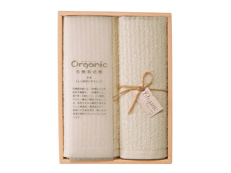 泉州オーガニックコットンタオルギフトセットは専用化粧箱入りです。