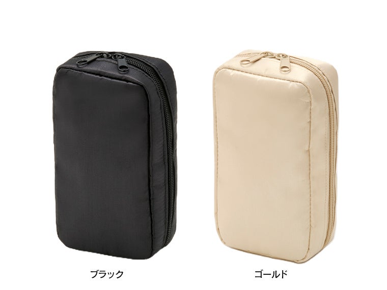 リネオ 縦型ポーチの本体カラーはブラックとゴールドの2色展開です。