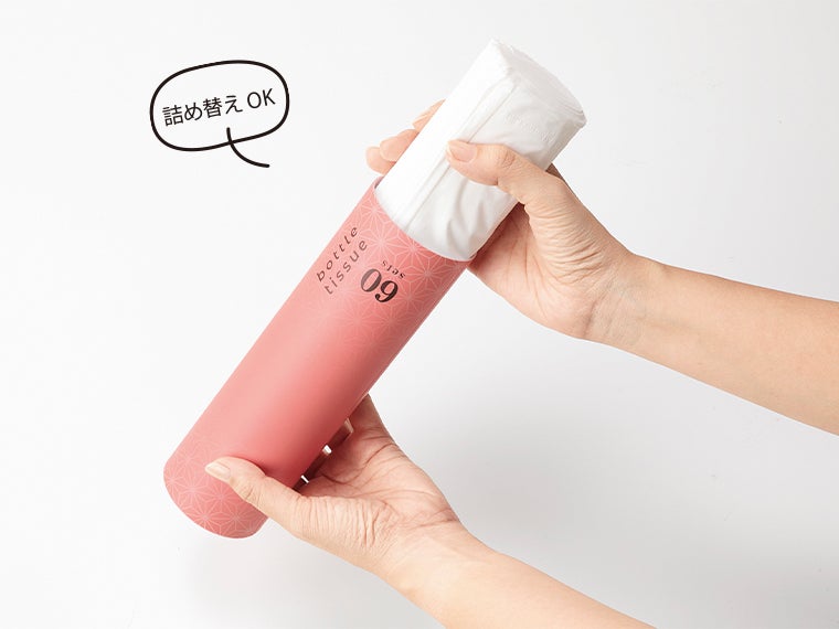 ボッティ ボトルティッシュの使用後は市販のボックスティッシュを詰め替えることができます。