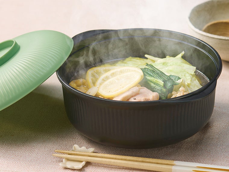 おうちでカンタン　レンチンポットは一人鍋も簡単！